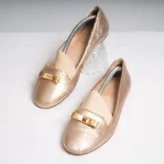Kate Spade ゴールド ラウンドトゥ フラット バレエシューズ cmのサムネイル