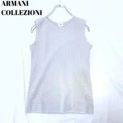 美品✨アルマーニコレツォーニ 大きいサイズ ノースリーブリブニット トップスのサムネイル