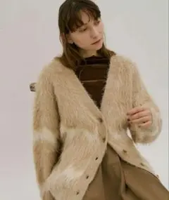 ollun naminami shaggy knit cardigan