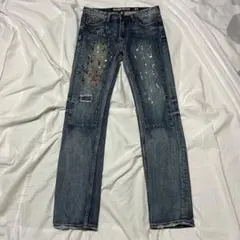 BILLIONAIRE BOYS CLUB ダブルニー デニム パンツ 加工