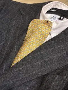 Ruveart Purismo プリント　小紋柄ネクタイ　イエロー