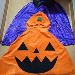 かぼちゃコスチュームと紫マントセットA