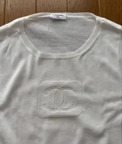 ビンテージ　シャネル白Tシャツ　CHANELのサムネイル