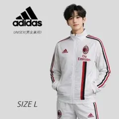 極希少　美品　アディダス　ＡＣミラン　刺繍ロゴ　スリーライン　ジャージ　上下　Ｌ