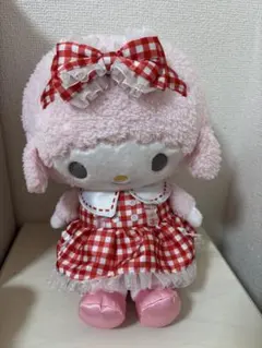 マイスウィートピアノ　当たりくじ　ぬいぐるみ 赤いチェックのドレス 約30cm