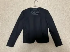 ノーカラージャケット 黒色