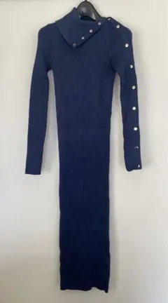 ZARA ザラ　ニット　タイトワンピース　ネイビー　S