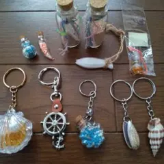 海のテーマ キーホルダー&砂瓶セット