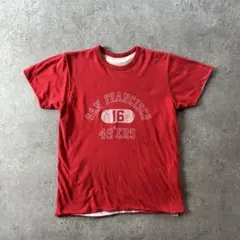80s チャンピオン リバーシブルtシャツ USA製 L レッド 49ers