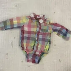 baby GAP チェック柄ロンパース 6-12ヶ月