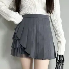 ZOZOTOWN Loueme チュールティアードプリーツミニスカパン M