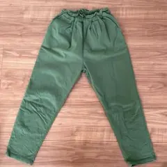 オリーブグリーン ロングパンツ ウエストゴム