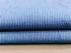 A355・訳有・綿100％・細ストライプ・シワ加工・ブルー系3ｍ