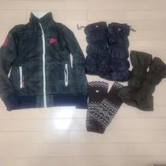 レディース ゴルフジャケット グリーン系チェックとレッグウォーマー