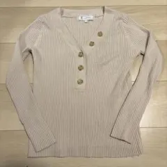 ROPE' PICNIC ベージュリブニット 38