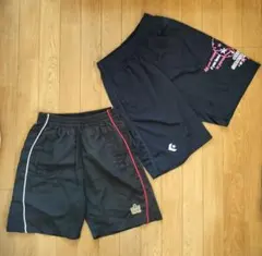 プリントハーフパンツ 2枚セット（黒：アドミラル、紺：コンバース）