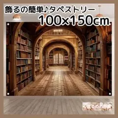 タペストリー 背景布 図書館 本 ファンタジー 海外 インテリア 47b