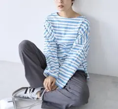 AMERICAN HOLIC ボートネック ボーダー プルオーバー