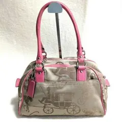 R コーチ COACH ネイビー ピンク トートバッグボニーキャンバス13530