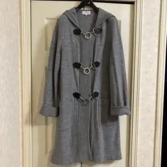 クレージュ　グレー フード付き ダッフルコート38 M〜L