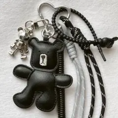 じゃらじゃらキーホルダー バッグチャーム キーチャーム パラコード くま 熊 黒