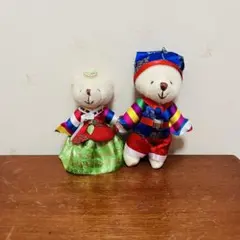 【美品】韓服 テディベアーチョゴリキーホルダー 2個セットカップル　チマチョゴリ