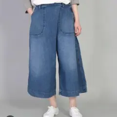 OMNIGODデニムワイドパンツ ガウチョパンツのサムネイル