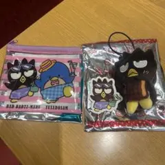 スシロー　はぴだんぶい　ばつ丸　タキシードサム　マスコット&ポーチ&ピックセット