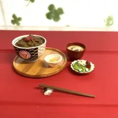 リ1）リーメント　和食日和　牛丼　ぷちサンプル　ミニチュア