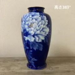 深川製磁　瑠璃牡丹　金彩花瓶　花生　高さ38cm 有田焼〈検 伊万里 Amazon.co.jp: 深川製磁 瑠璃牡丹 ルリ牡丹 8号 花瓶 花生