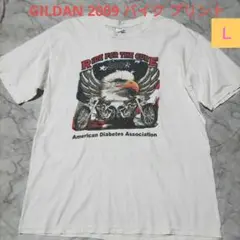 00s輸入古着⚡GILDANギルダン バイク プリントTシャツ　Ｌ
