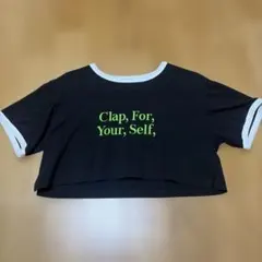 WEGO ロゴ クロップド丈 Tシャツ ブラック Sのサムネイル
