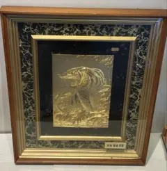 金色　虎の絵画 24金メッキ 木製フレーム　24KGP 大きいサイズ　絵画