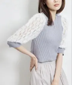 ロペピクニック 袖レースニットプルオーバー タグ付き新品