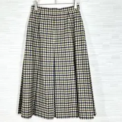 ヴィンテージ★Aquascutum チェック柄 ウールスカート 9号 M 80s