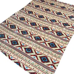 新品】オルテガ柄ボア上掛け布団カバー②ネイティブ柄　150×210 シングル