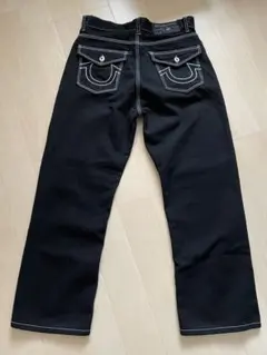 Y2K W42トゥルーレリジョン GENO 極太デニム 濃紺 ヒゲ ハチノス