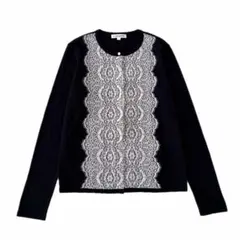 美品 NARACAMICIE ナラカミーチェ スカラップレースニットカーディガン