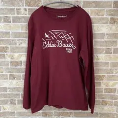 Eddie Bauer 長袖カットソー Mサイズ ダークレッド ロングTシャツ