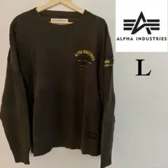 ALPHA INDUSTRIES スウェット カーキ Lサイズのサムネイル
