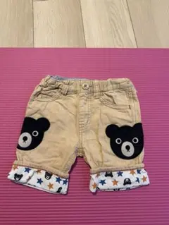 ベージュ クマ刺繍 ボトムス 95cm未満