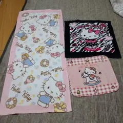 サンリオ ハローキティ☆フェイスタオル☆ ハンカチタオル3点セット