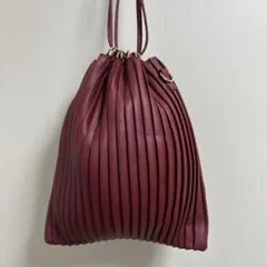 ショルダー　巾着　バッグ　2way プリーツ