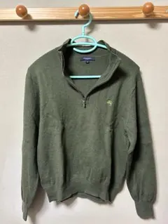 BURBERRY オリーブグリーン ジップアップセーター M