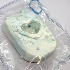 kikisquishy Mサイズ ガラケー ハート 水色 スクイーズ