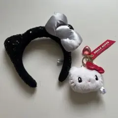 【極美品】キティちゃん カチューシャ & キーチェーン 未使用 【USJ限定】