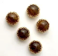 ブラウン金色ボタンセット　茶色アンティーク　春休み　手芸