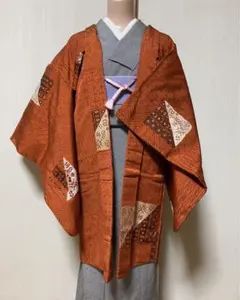 アンティーク着物羽織り 羽織紐付き 昭和レトロ
