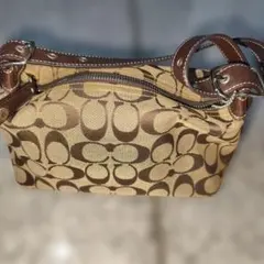 極美品　Coach コーチ　ロゴ柄 ハンドバッグ ベージュ/ブラウン　希少