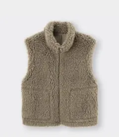 GU カーリーフリースジップベスト　ブラウン　　Mサイズ